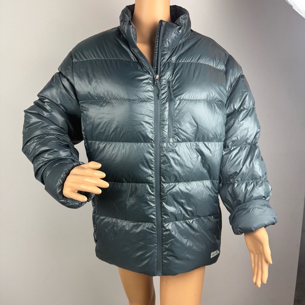 Eddie Bauer Womens XXL 650 Down Fill Puffer Jacket Packable Gray Full Zip